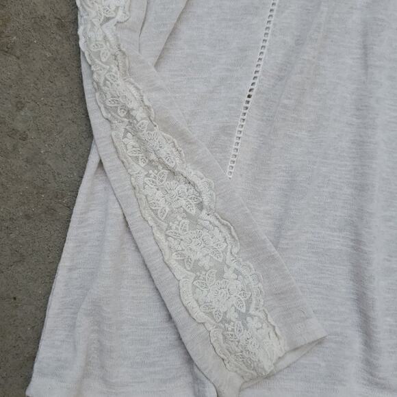 Altar'd State crochet lace trim top cream XS - Picture 2 of 5